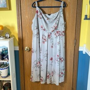 Torrid grey floral sundress with cowl collar